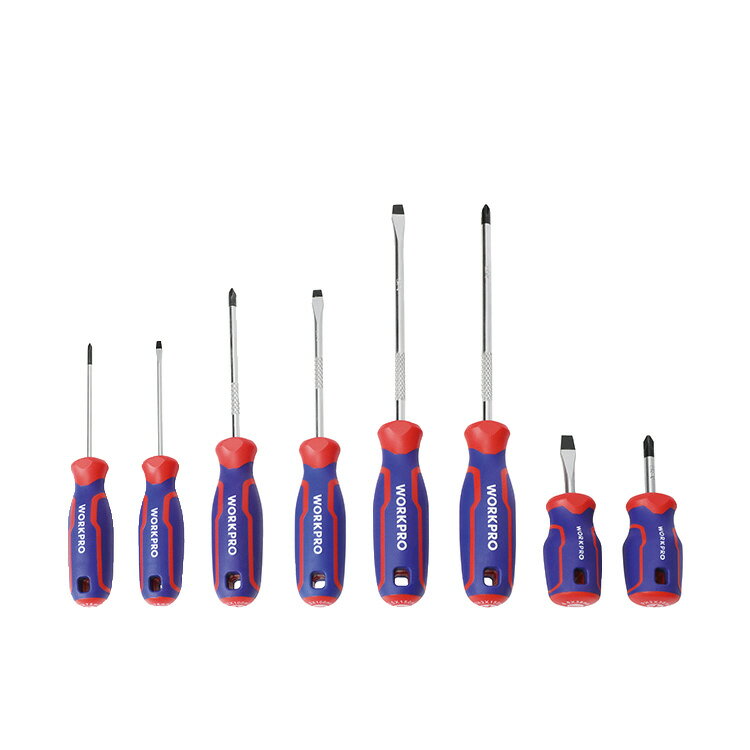 ワークプロ 8本組 プラス・マイナスドライバーセット CR-V 鋼製 WP200505