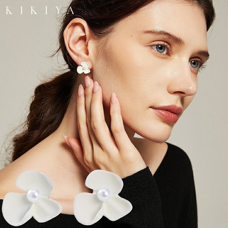 ピアス パール 花 ミニピアス レディース シルバー ニッケルフリー アクセサリー 金属アレルギー 対応 ピアス k18 仕上 母の日 ホワイトデー クリスマス 誕生日プレゼント レディース シンプル ジュエリー kikiyaのサムネイル