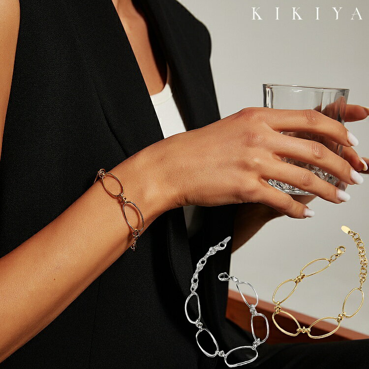 【9/24 9:59まで★最大50%OFF】ブレスレット 変形 O形 つけっぱなし チェーンブレスレット 21cm サージカルステンレス ステンレス シルバー ゴールド ニッケルフリー アクセサリー 金属アレルギー 対応 ブレスレット k18 仕上 母の日 クリスマス 誕生日プレゼント レディースのサムネイル