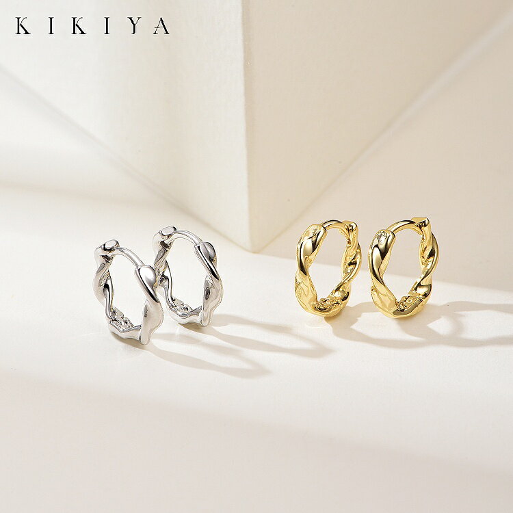 ピアス 捻じる フープピアス ミニピアス レディース ゴールド ニッケルフリー アクセサリー 金属アレルギー 対応 ピアス k18 仕上 母の日 ホワイトデー クリスマス 誕生日プレゼント レディース シンプル ジュエリー kikiyaのサムネイル