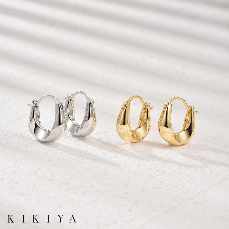 ピアス ミニ U型 フープピアス キャッチレス ニッケルフリー アクセサリー 金属アレルギー 対応 ピアス シルバー ゴールド k18 仕上 母の日 ホワイトデ...