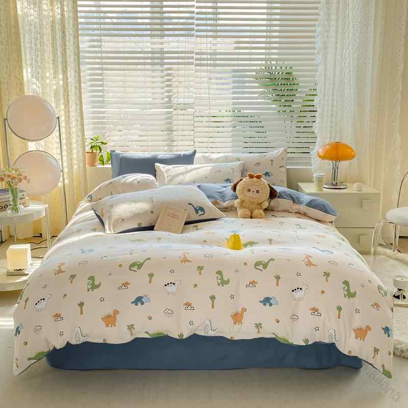 【原産国／製造国: 中国】 .韓国 シングル セミ ダブル クイーン キング 寝具 カバー シーツ 布団 かわいい おしゃれ ベッド 寝室 インテリア 恐竜 4点 セット 掛け布団 枕 ボックス シンプル。布団カバー、ベッドカバー、枕カバー、ボックスシーツ、寝具セット、ベッド用品、子供部屋、キッズルーム、男の子、恐竜柄、かわいい部屋、おしゃれ部屋、模様替え、引っ越し、新生活、洗い替え、季節替え、人気、おすすめ、韓国風インテリアに適しています。。 指定された配送時間は承っておりません。【Kikiland】