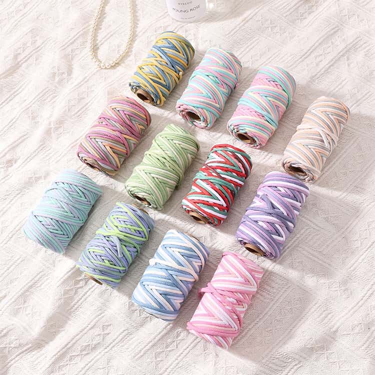 2本セット マカロンカラー 3.5mm幅 ロープ 手芸材料 長さ30m 2本セット DIY飾り ハ...