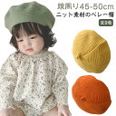 ベビー 帽子 秋 冬 男の子 ニット ニット帽 キッズ 女の子 45cm-50cm ベージュ 青 ハット 新生児 3か月 0歳 1歳 2歳 3歳 ベレー帽 赤ち...