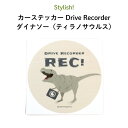 Stylish!（スタイリッシュ!）カーステッカー Drive Recorder ダイナソー（ティラノサウルス）（ 恐竜 シンプル おしゃれ かわいい 子供 ドライブレコーダー ベビー 女の子 男の子 車 ステッカー シール ドラレコ 録画中 日本製 ）