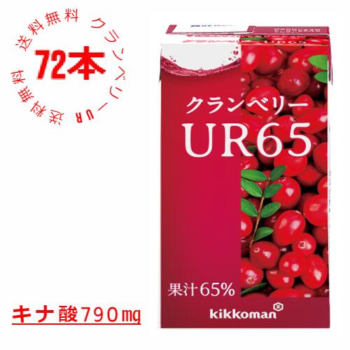 【キッコーマン公式通販】【 送料無料 72本セット】キッコーマン からだ想い　クランベリーUR　 クランベリー　クランベリージュース　クランベリーUR65　125ml×72本 4箱　4ケース 4CS