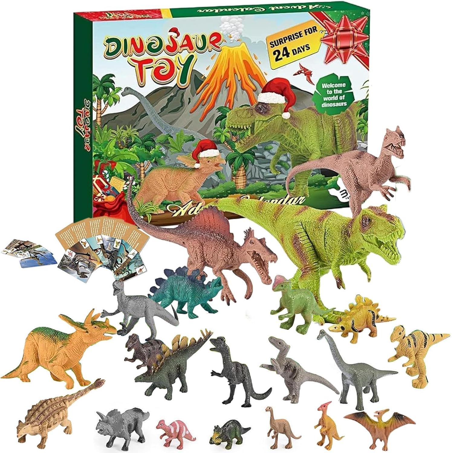 【2280円→実質2234円 P2利用! 11/27 01:59迄】恐竜アドベントカレンダー 2025-24日間のクリスマス 恐竜のおもちゃ付きクリエイティブ クリスマス アドベント カレンダー | グッズ恐竜おもちゃセット子供用アドベントカレンダー かわいい クリスマス 贈り物