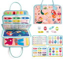 モンテッソーリ おもちゃ ビジーバッグ 感覚ボード 五感シゲキット 紐通し 布絵本 教具 玩具 オモチャ 生活習慣 動かす 靴紐結び ボタン ジッパー 幼稚園 ...