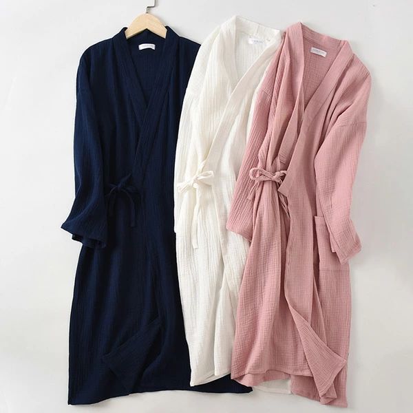 【P2倍！2680円→実質2626円 11/17まで】7色！春夏秋冬 ガーゼコットン 薄手いバスローブ 速乾バスロー..