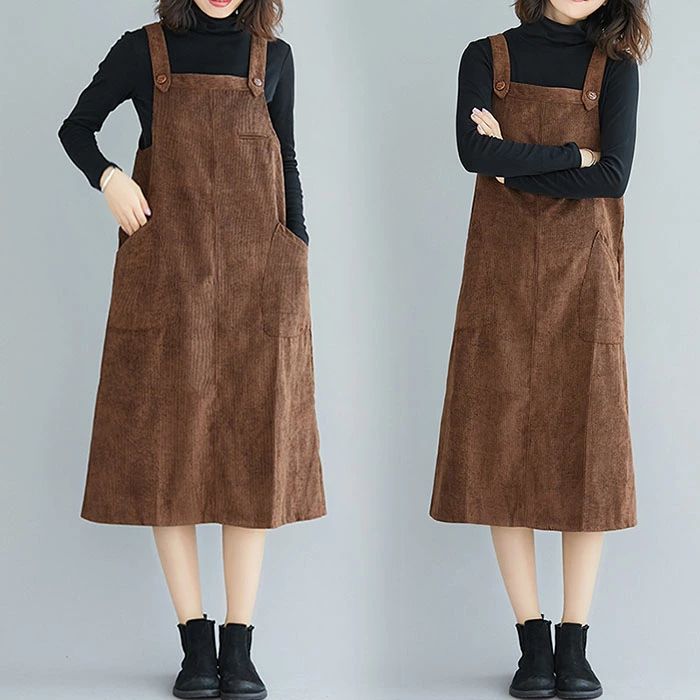 【P2倍！2980円→実質2920円 11/17まで】サロペット コーデュロイ 大人 お洒落 サロペットスカート サロペット風スカート 痩せる効果 大きいサイズ オシャレ 出かけ 女子会 学生 日常デート ゆったり ジャンパースカート ミディアムサロペット 秋冬