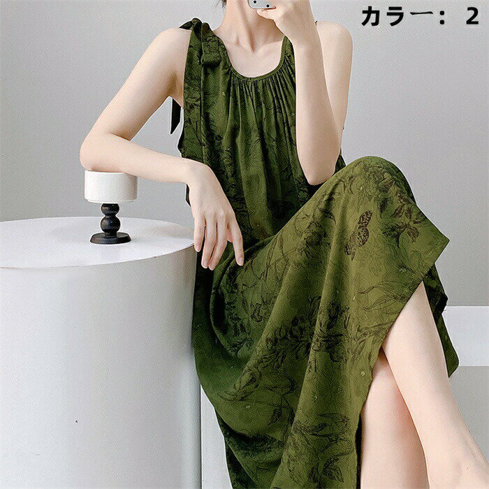 【P5！1980円→実質1881円 10/27まで】ルームワンピース パジャマ ワンピース レディース 肌に優しい 肌触り ランジェリー 着心地 寝巻き ナイトウェア 花柄 ゆったり ロング丈 寝着 涼しい 柔らかい シンプル 春 夏 ゆったり 大きいサイズ 楽ちん