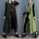 【今だけ!限定価格4776円→3781円 9/4迄】ワンピース レディース 春夏 ジャンスカ ノースリーブ おしゃれ 前開き 羽織り 重ね着 無地 ゆったり 体型カバー かっこいい カジュアル シンプル きれいめ オフィス 通勤 送料無料 ベストワンピース ロング丈 ロングワンピース