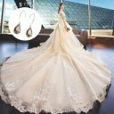 【激安販売中!】レースドレス ウエディングドレス ゴージャス 結婚式 花嫁 二次会 披露宴 ドレス ロングドレス ウエディングドレス ロングドレス披露宴/発表会/演奏会/お嫁さん オリジナル トレーン130センチ ウェディングドレス aライン ボリューム