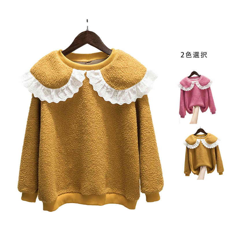 【半額!スーパーSALE】おしゃれブラウス キッズ 折襟ブラウス プルオーバー インナーブラウス 長袖 ト..