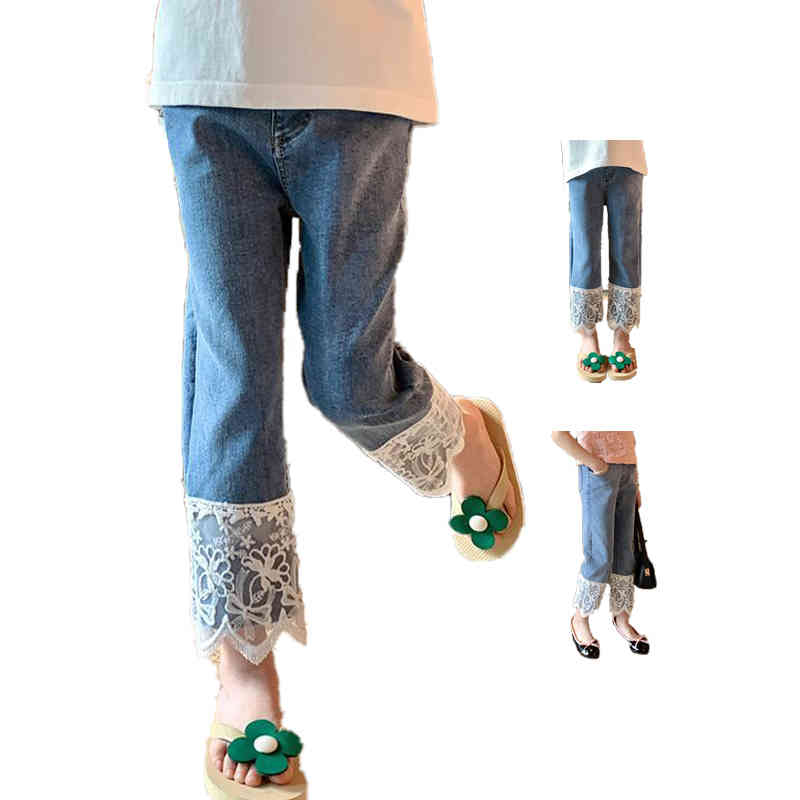 【2040円→実質1836円 P10利用! 11/19 23:59迄】レースパンツ キッズ デニムパンツ おしゃれパンツ スト..