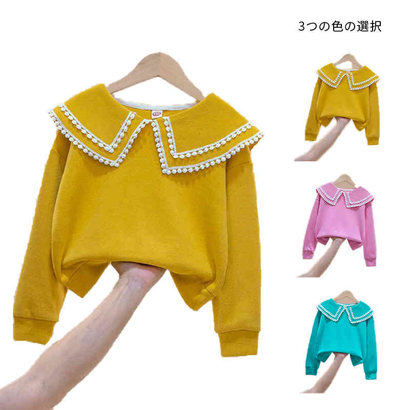 【半額!スーパーSALE】折襟ブラウス 女の子 キッズ ブラウス 春秋 折襟 カジュアルブラウス おしゃれブ..