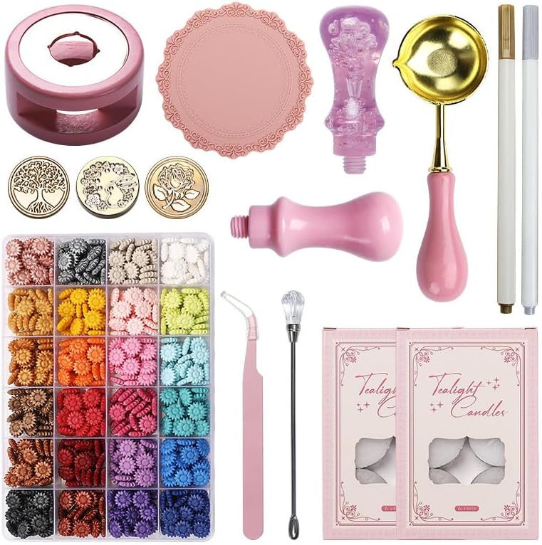 【4180円→実質4096円 P2利用! 11/27 01:59迄】シーリングワックス セット 【24色豪華セット】 600粒 ス..