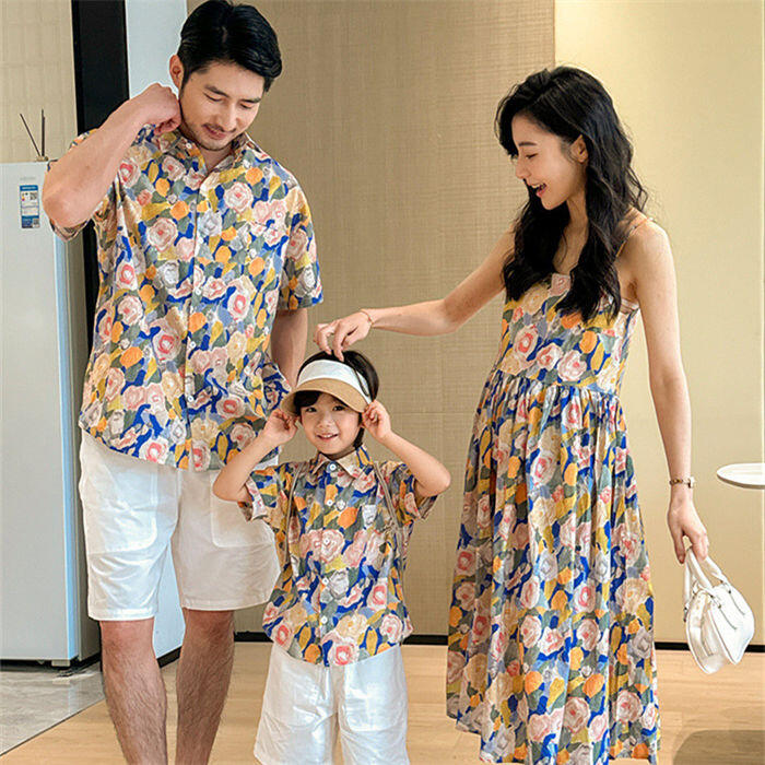 【2770円→実質2715円 P2利用! 11/27 01:59迄】親子 ペアルック 親子 アロハシャツ 花柄ワンピース カッ..