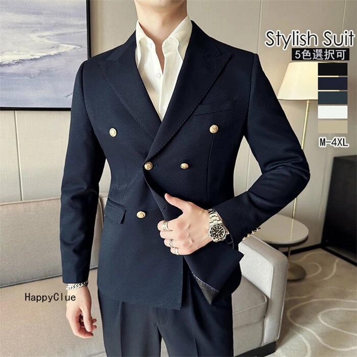 【8880円→実質8702円 P2利用! 11/27 01:59迄】セットアップ メンズ パンツスーツ 5色選択可 メンズスーツ フォーマル おしゃれスーツ カジュアル ビジネス オフィス 通勤就活面接 お呼ばれ 結婚式 二次会 発表会 演奏会 イベント 30代40代 大人 ダブルスーツ タキシード