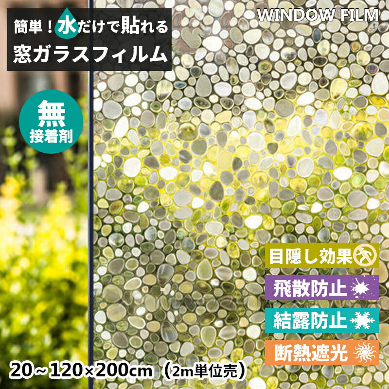 【2311円→実質2265円 P2利用! 11/27 01:59迄】【3m単位売り】窓 目隠しシート ガラスフィルム 丸石 す..