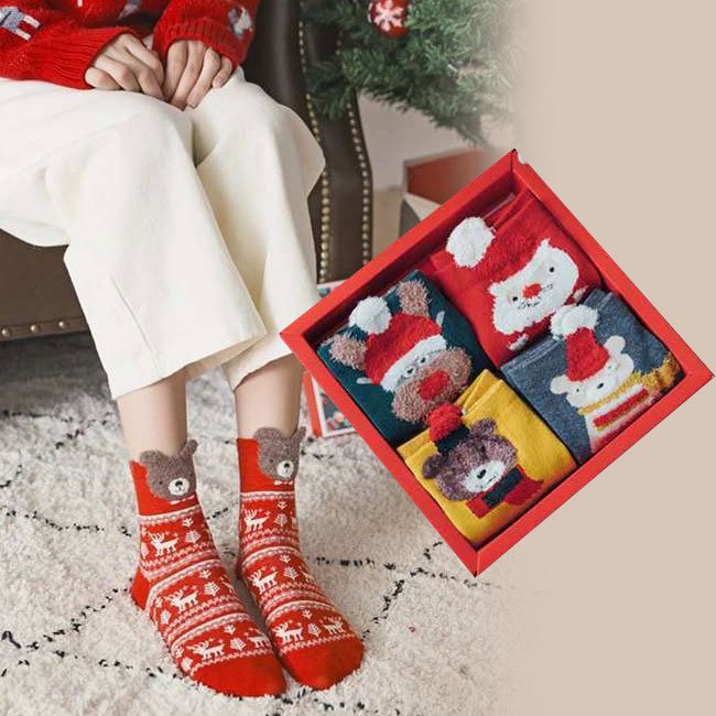 【激安販売中!】クリスマスグッズ クルーソックス レディース 靴下 ソックス コットン 厚手 パーテ ...