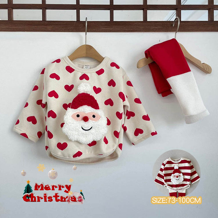 【激安販売中! P2】クリスマス 長袖 サンタ コスプレ スウェット トレーナー 子供服 キッズ トップス ..