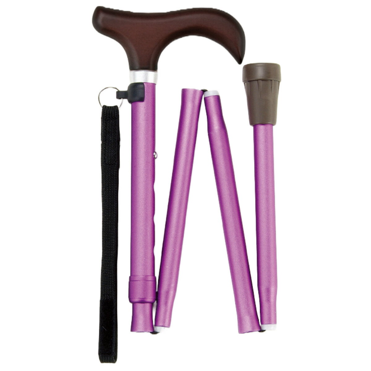 マキテック 杖 折りたたみ 軽量 充実 ステッキ アルミ製 マゼンダ