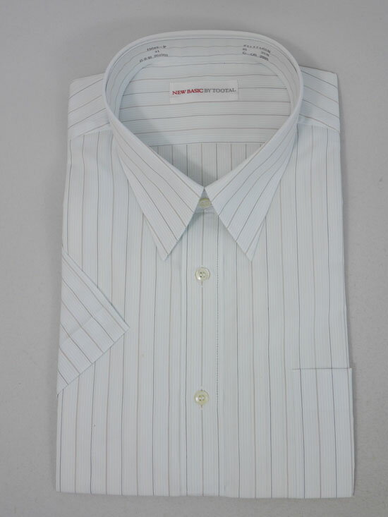 ▼半袖シャツ〔ストライプ〕淡ブルー 【41寸:メンズ】NEW BASIC BY TOOTAL カジュアルウェア シャツ メンズ【訳あり】【70%OFF】【SAL...