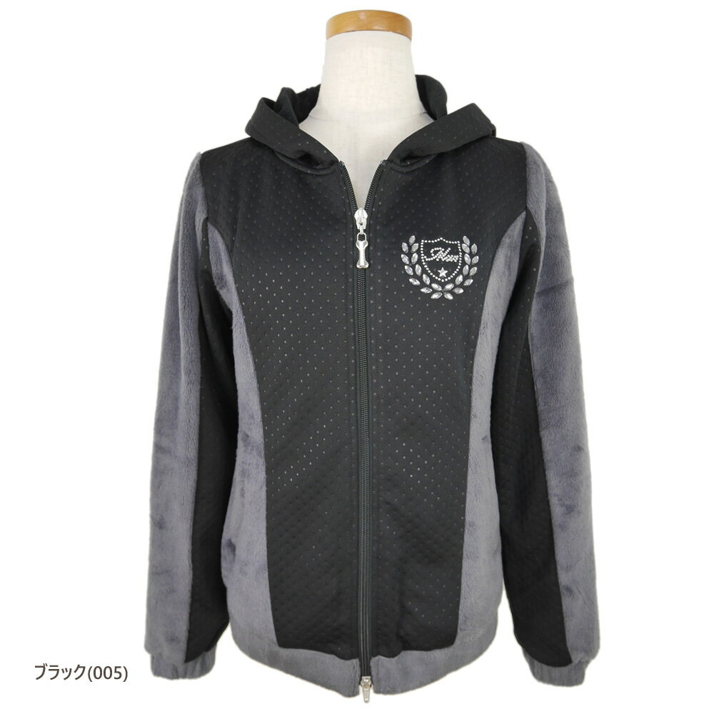 ▼パーカーブルゾン〔フルジップ〕 【M/L/LL寸：レディース】 MUスポーツ エムユー スポーツ M.U SPORTS MUSPORTS ウエサコからMUへ ゴルフウェア アウター レディース【秋冬モデル】【SALE】