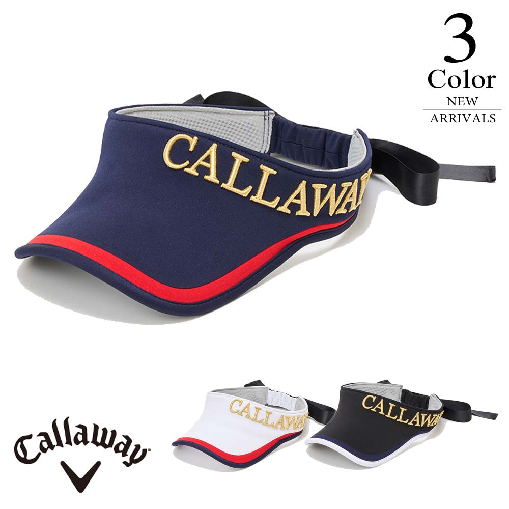 ▼リボン付きバイザー〔ポリエステルスムース〕 キャロウェイ ゴルフ Callaway 有名プロ着用ブランド ゴルフ 帽子 レディースc23291214