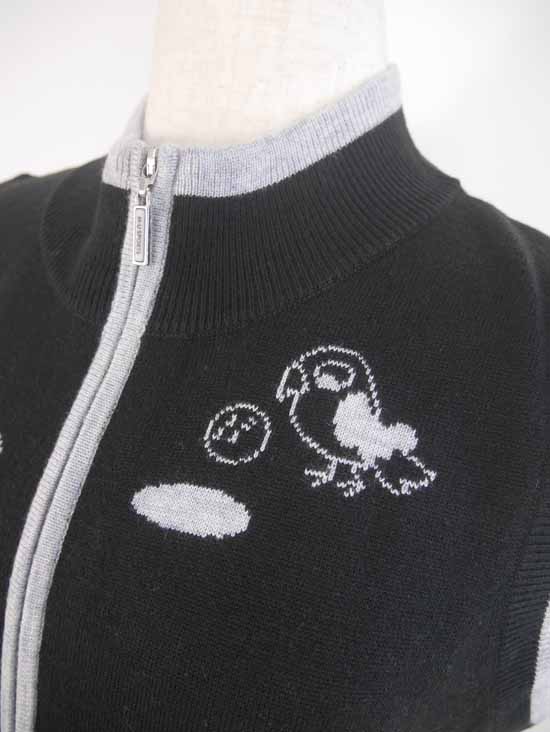 【期間限定クーポン配布中】【メール便・ゆうパケット】▼ニットベスト〔フルジップ〕ブラック(005) 【40寸：レディース】 MUスポーツ エムユー スポーツ M.U SPORTS MUSPORTS ウエサコからMUへ ゴルフウェア ベスト レディース【秋冬モデル】【SALE】 701d6310