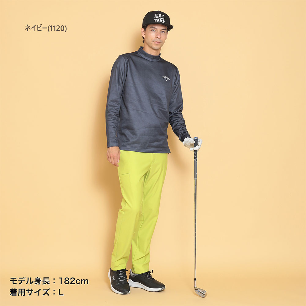 【期間限定クーポン配布中】【メール便・ゆうパケット】▼モックネックシャツ〔シャンブレープリント〕 【M/L/LL/3L寸：メンズ】キャロウェイ ゴルフ Callaway 有名プロ着用ブランド ゴルフウェア シャツ メンズ【2024秋冬新作モデル】【SALE】 c24233112