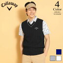 【セール/30%OFF】キャロウェイ ゴルフウェア Vネックニットベスト〔ヘリンボーン〕 c25119100【M/L/LL/3L寸:メンズ】 ゴルフ Calla...