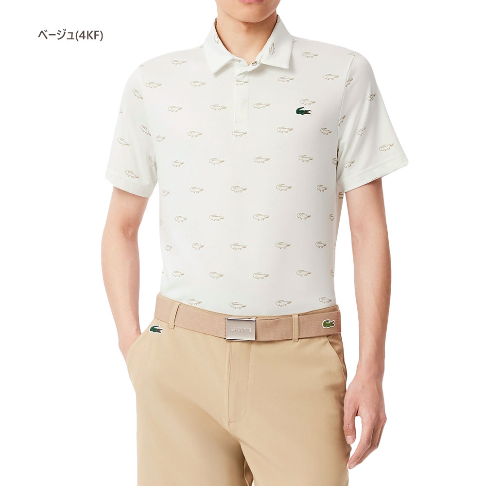 【セール】ラコステ ゴルフポロシャツ〔ミニマム総柄プリント〕 dh5175-10 【4寸：メンズ】ラコステ LACOSTE ゴルフウェア シャツ メンズ【2025春夏新作】【期間限定クーポン】【メール便】