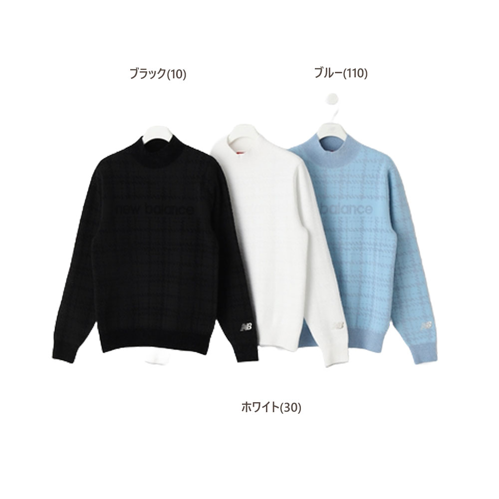 【P3倍】ニューバランス ゴルフウェア ハイネックセーター〔グレンチェック〕0125274503 【1/2寸：レディース】New balance GOLF ゴルフウエア ニット レディース【2025秋冬】