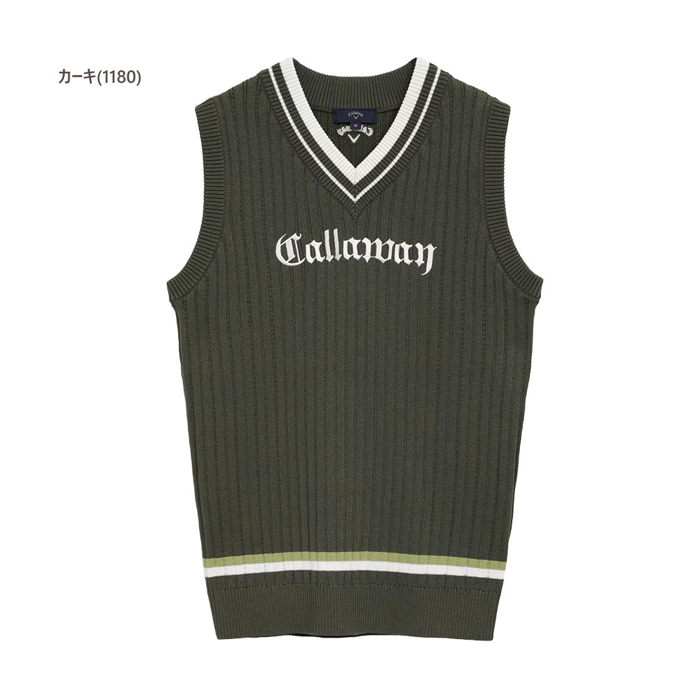 【セール/40％OFF】キャロウェイ ゴルフウェア Vネックリブニットベスト c25219200 【M/L寸：レディース】Callaway キャロウエイ ゴルフウエア ベスト レディース【秋冬】【メール便】