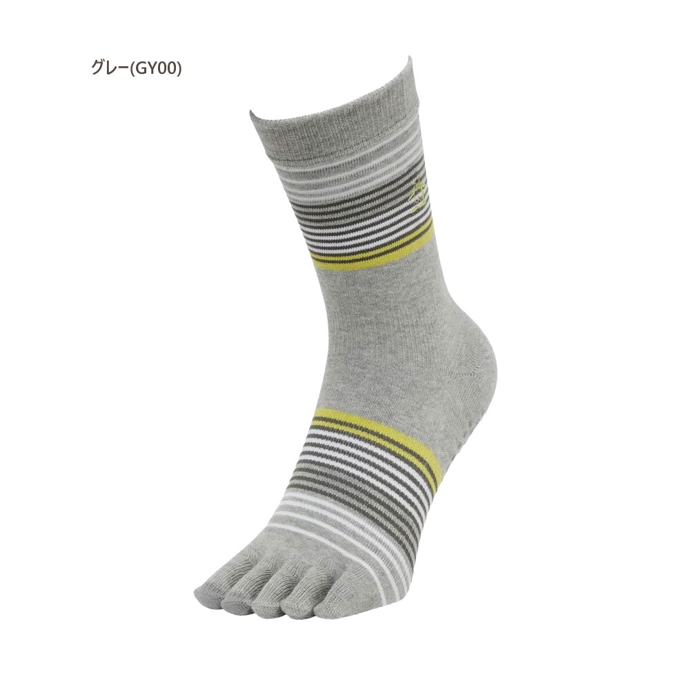 マンシングウェア ゴルフ ミドル丈5本指ボーダーソックス mg5fso07m 【25-27cm：メンズ】 マンシング マンシングウエア Munsingwear 靴下 メンズ【2025秋冬】【期間限定クーポン】【メール便】