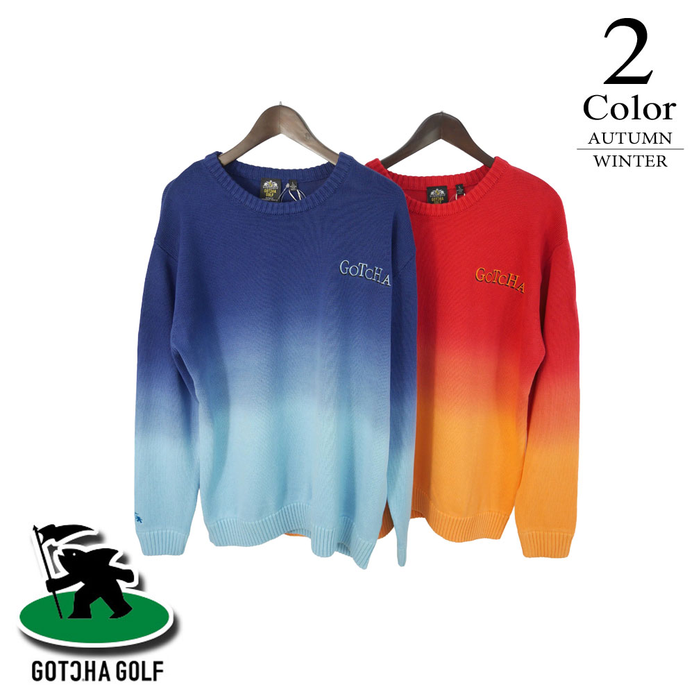 【P2倍】ガッチャゴルフ ゴルフウェア ウォッシャブルグラデーションクルーニット 253gg1401 【M/L/XL寸：メンズ】GOTCHA GOLF ゴルフウエア セーター メンズ【2025秋冬】【期間限定クーポン】【メール便】