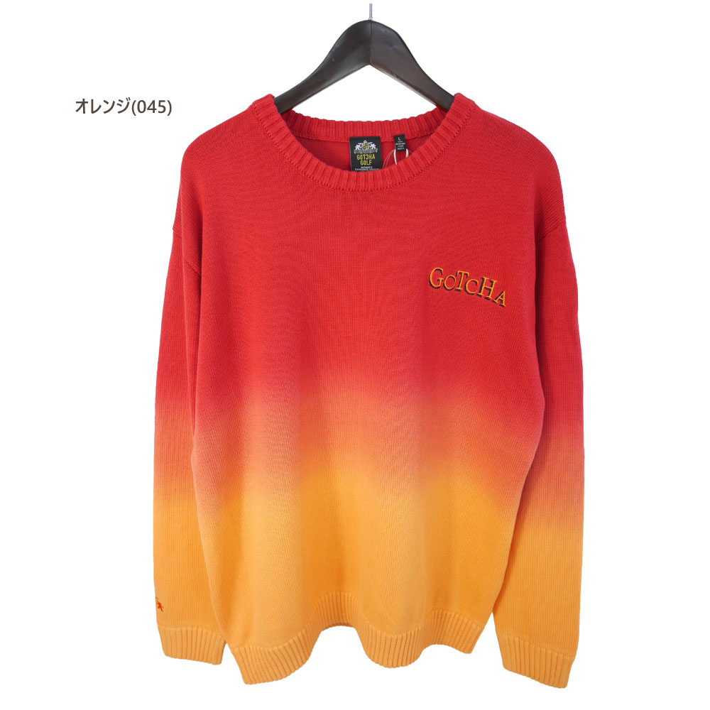 【P2倍】ガッチャゴルフ ゴルフウェア ウォッシャブルグラデーションクルーニット 253gg1401 【M/L/XL寸：メンズ】GOTCHA GOLF ゴルフウエア セーター メンズ【2025秋冬】【期間限定クーポン】【メール便】