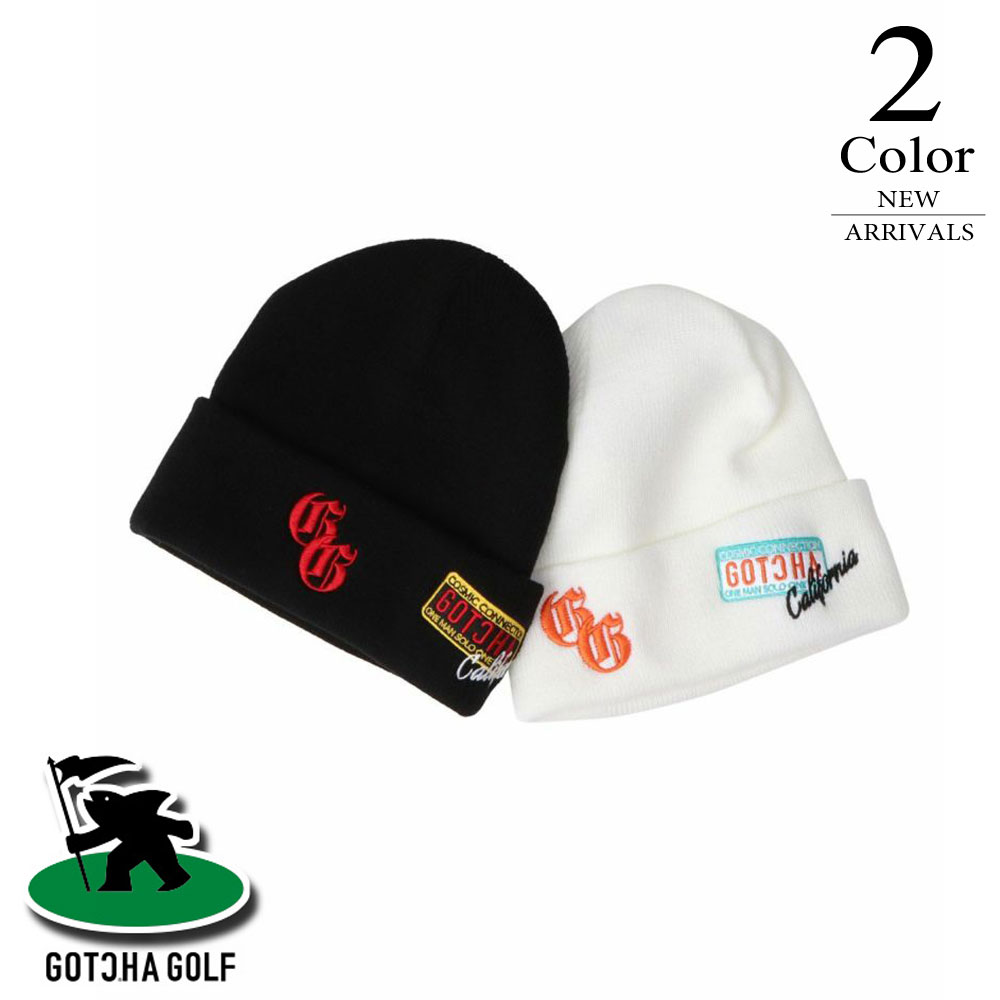 【P2倍】ガッチャゴルフ ゴルフ 刺繍ロゴニット帽 253gg8701 【FREE(40cm)：メンズ】GOTCHA GOLF 帽子 メンズ【2025新作】【期間限定クーポン】【メール便】