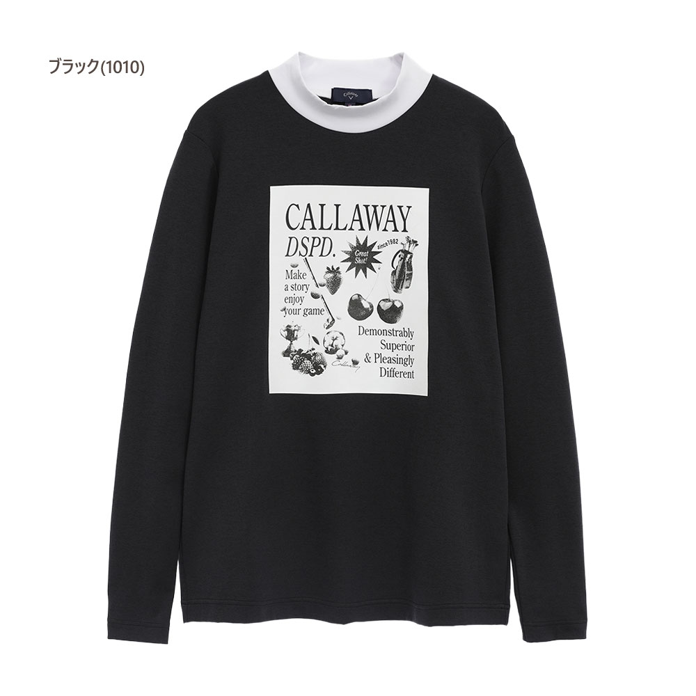 【セール/40％OFF】キャロウェイ ゴルフウェア フロントプリント長袖モックネックシャツ c25233203 【M/L寸：レディース】Callaway キャロウエイ ゴルフウエア シャツ レディース【秋冬】【メール便】 kikuji-10097418 ゴルフウェアとジ-ンズの店SUEHIRO サンプル画像3