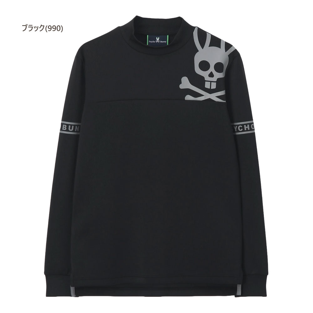 【P3倍】サイコバニー ゴルフウェア ラインスリーブロゴ モックネックTシャツ gf640 【L寸：メンズ】 Psycho Bunny GOLF ゴルフウウエア シャツ メンズ【2025秋冬】【メール便】