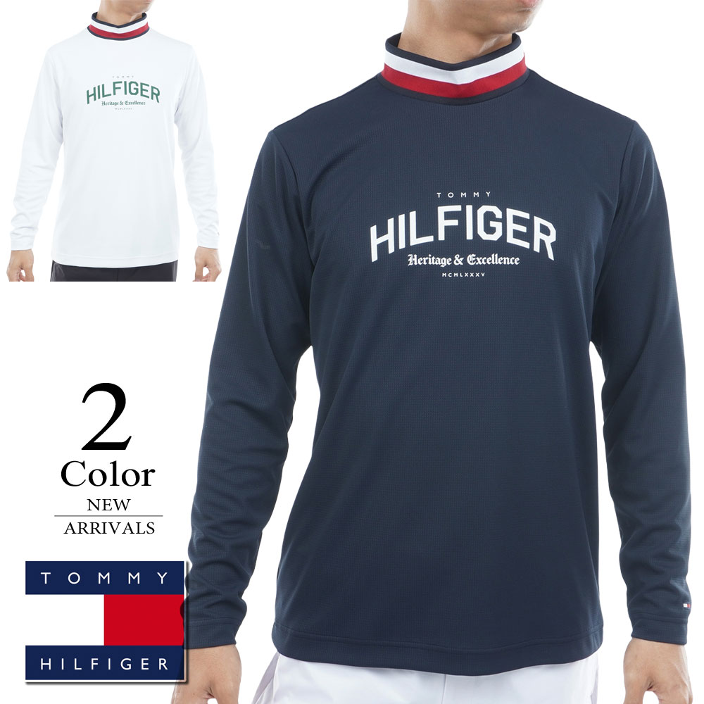 【セール/40％OFF】トミーヒルフィガー ゴルフウェア シグネチャーリブ 長袖シャツ thma562 【L寸：メンズ】TOMMY HILFIGER ゴルフウエア シャツ メンズ【2025秋冬】【メール便】