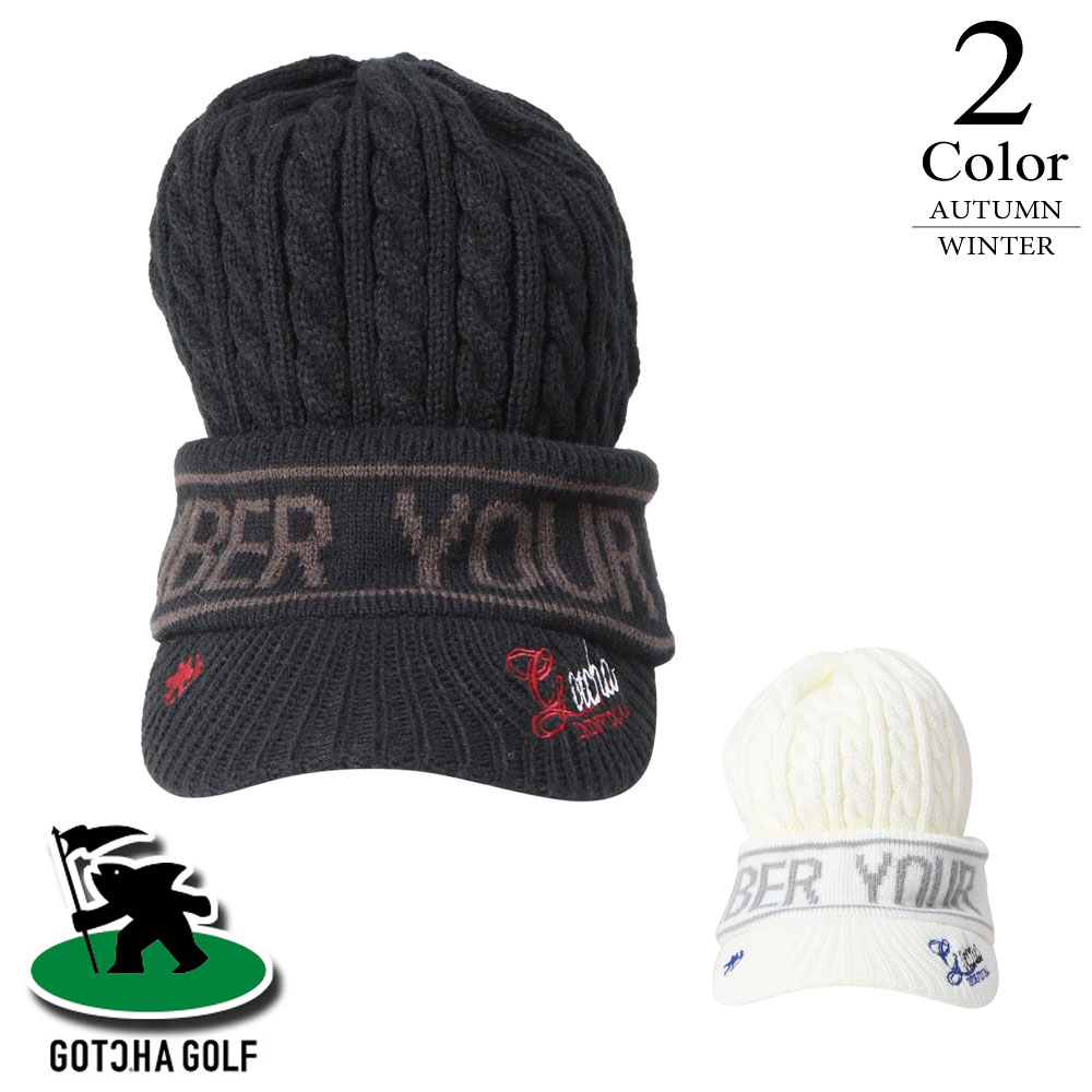 【P2倍】ガッチャゴルフ ゴルフ 刺繍ロゴつば付きニットキャップ 253gg8700 【F(48cm)：メンズ】GOTCHA GOLF 帽子 メンズ【2025秋冬新作】【期間限定クーポン】【メール便】