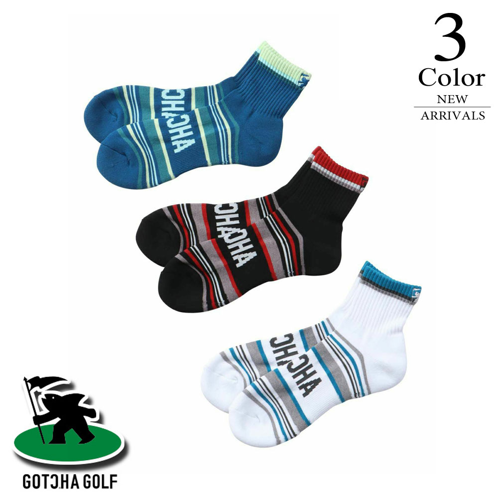 【P2倍】ガッチャゴルフ ゴルフ ミドル丈マルチボーダーソックス 253gg8801 【M(25-27cm)：メンズ】GO...