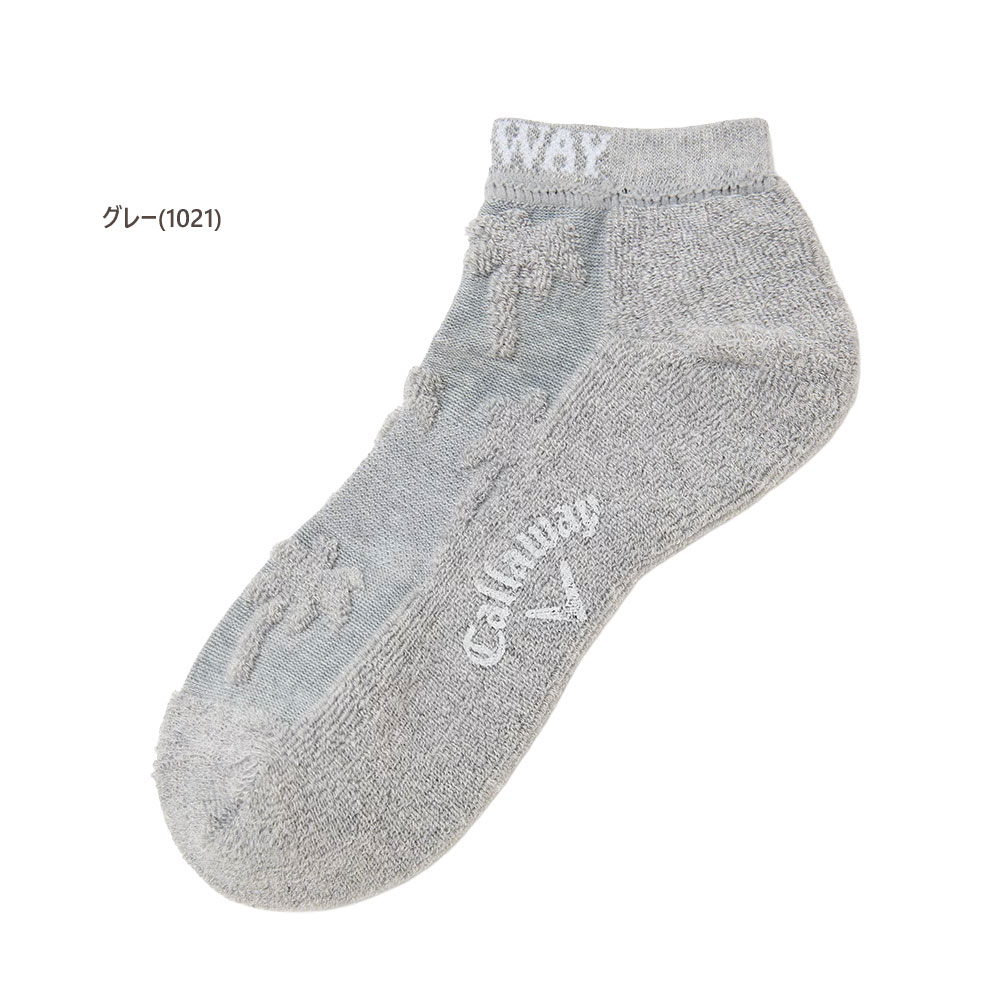 【セール】キャロウェイ ゴルフ ヤシの木表パイルアンクルソックス c26193200 【FR(22-24cm)：レディース】Callaway キャロウエイ 靴下 レディース【2026春夏】【メール便】