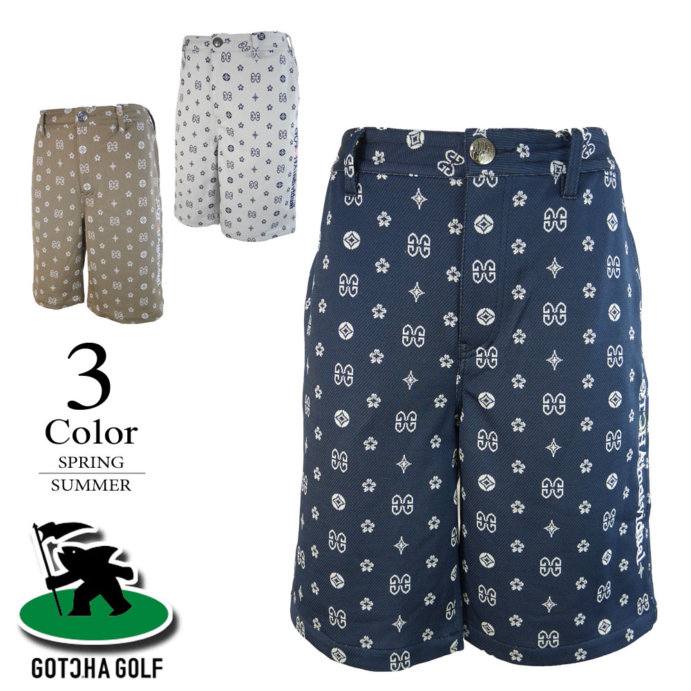 Rakuten - 【P6倍】ガッチャゴルフ ゴルフウェア モノグラムショーツ 262gg1900【L寸：メンズ】GOTCHA GOLF ゴルフウエア パンツ メンズ【2026春夏】【メール便】