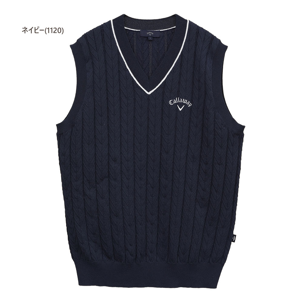 【セール/40％OFF】キャロウェイ ゴルフウェア ヘリンボーンVネックニットベスト c25119100 【M/L/LL寸：メンズ】Callaway キャロウエイ ゴルフウエア ベスト メンズ【春夏】【メール便】