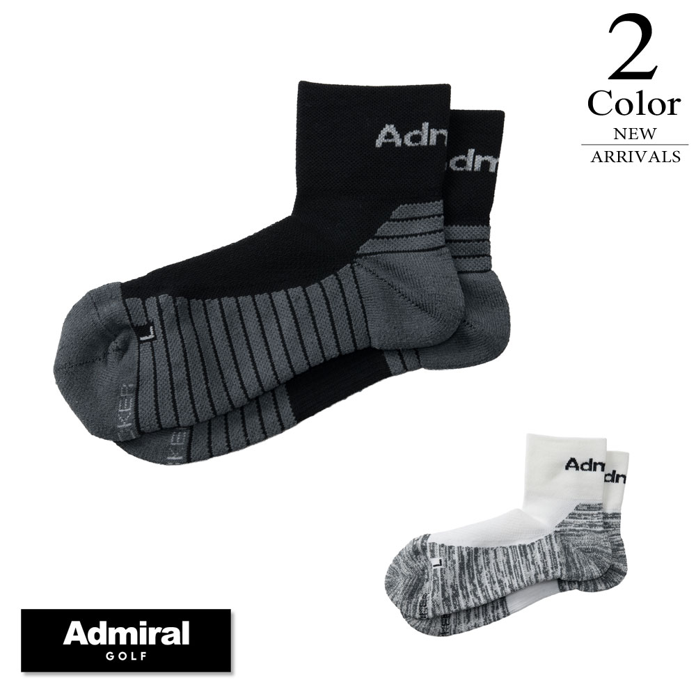 【P2倍】アドミラル ゴルフ ミドルソックス ステッカー admb6b01 【25〜27cm：メンズ】Admiral GOLF 靴下 メンズ【2026新作】【メール便】