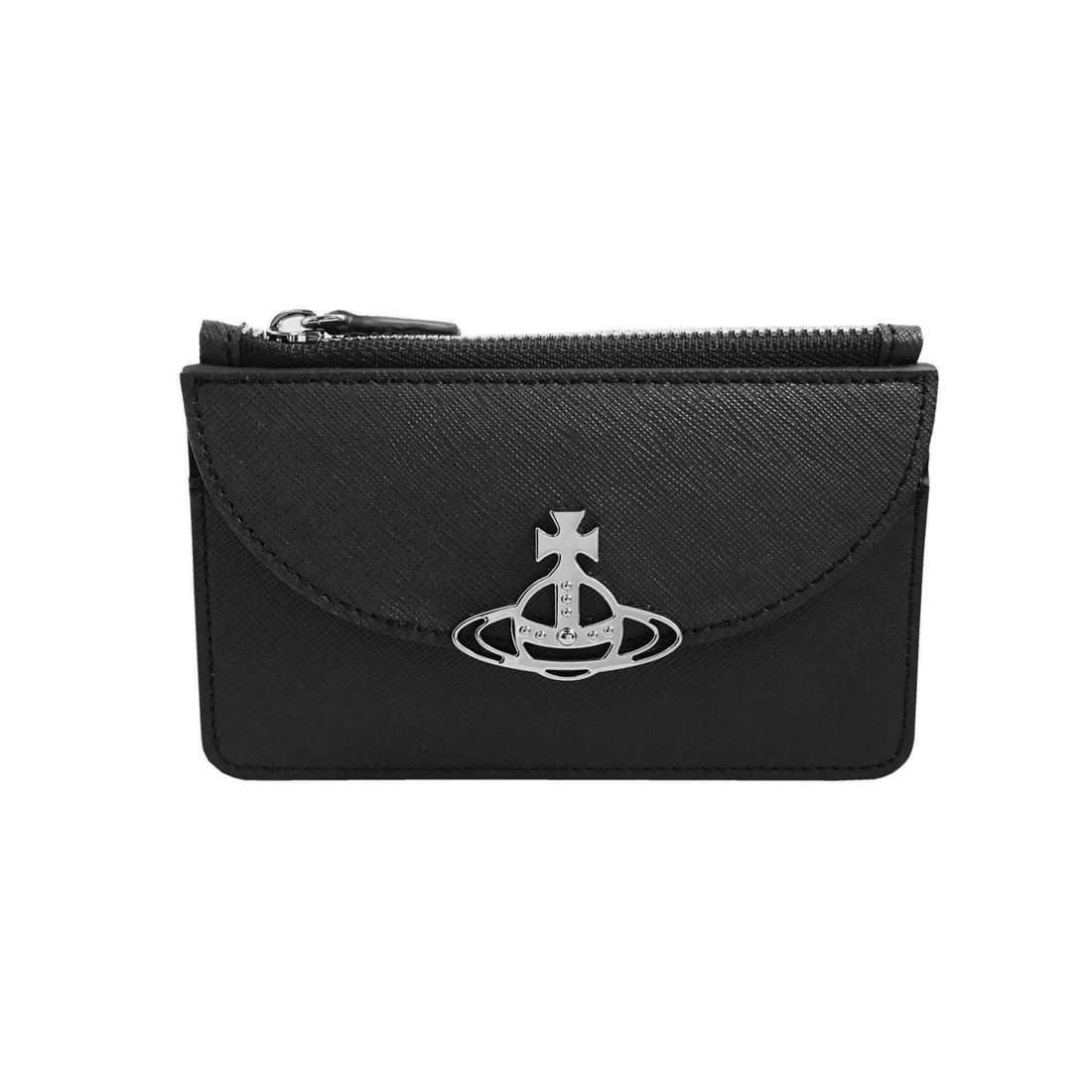 ヴィヴィアンウエストウッド SAFFIANO　51110053-322372-2218　L001N　カードコインケース　N402 BLACK No.15 人気 高級 ブランド 女性用 レディース おしゃれ 成人式 就職祝い 母の日 ホワイトデー クリスマス